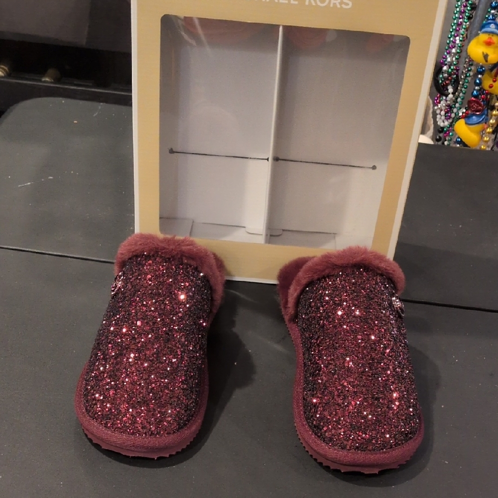 MICHAEL Michael Kors Glittery Burgundy Slippers
